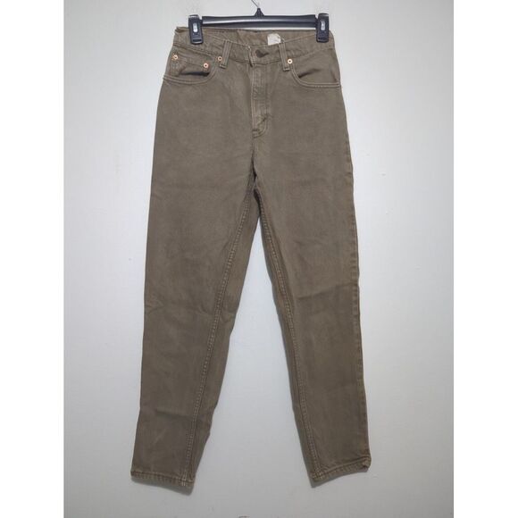 VTG Levis Womens 550 Relaxed Fit Tapered Leg USA Made Beige Denim Size 7 Medium - Picture 1 of 9